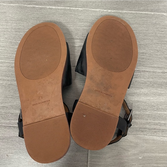 Madewell The Noelle Ankle Strap Flat Black Minimalist Shoes Sandals ND986 7.5 - Picture 11 of 13